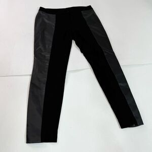 Classiques Entier Pants Womens 10 Lamb Leather Panels Black Skinny Moto